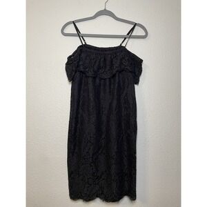 Madewell Dusk Lace Off the Shoulder Black Dress Size 10 Style F9714 Lace